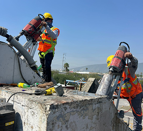 Servicios especializados en perforación, fijación y demolición técnica. Perforaciones con diamante, instalación de anclas químicas y mecánicas, sistemas cortafuego, corte de concreto y escaneo de acero de refuerzo.