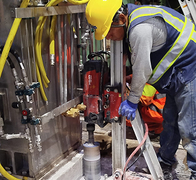 Servicios especializados en perforación, fijación y demolición técnica. Perforaciones con diamante, instalación de anclas químicas y mecánicas, sistemas cortafuego, corte de concreto y escaneo de acero de refuerzo.